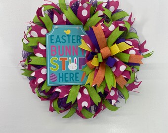 Easter Wreath, Bunny Wreath, Spring Wreath, Happy Easter Wreath,  Welcome Wreath, Front Door Wreath