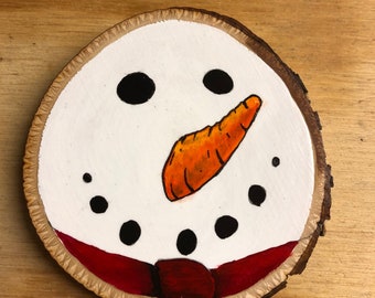 Handmade Birch wood slice tree ornament