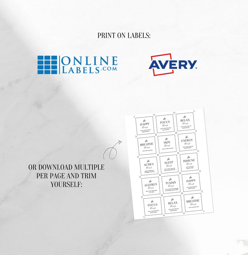 Roller Ball Labels Editable Labels Roller Bottle Labels Etsy