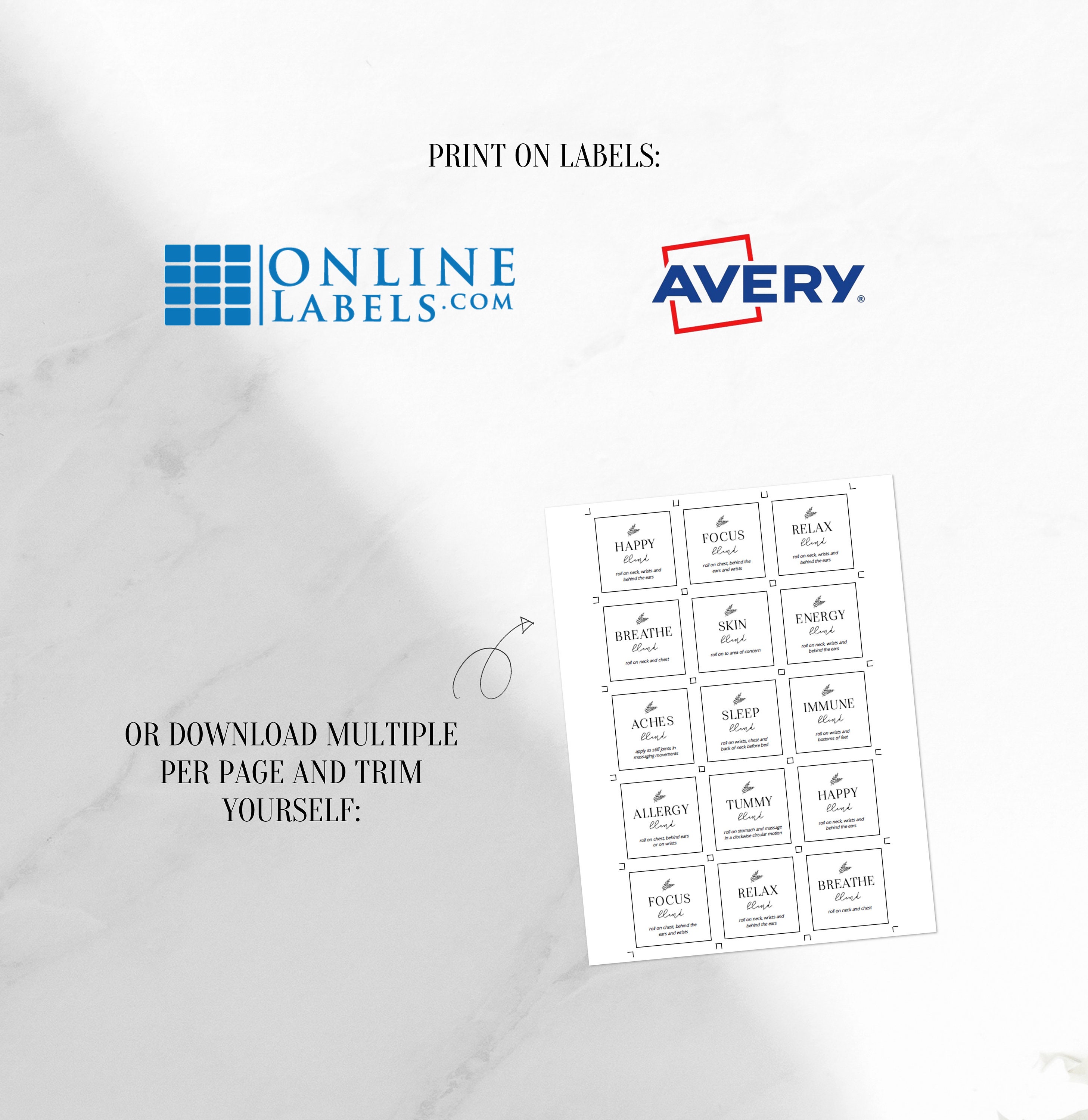 Roller Ball Labels Editable Labels Roller Bottle Labels Etsy UK