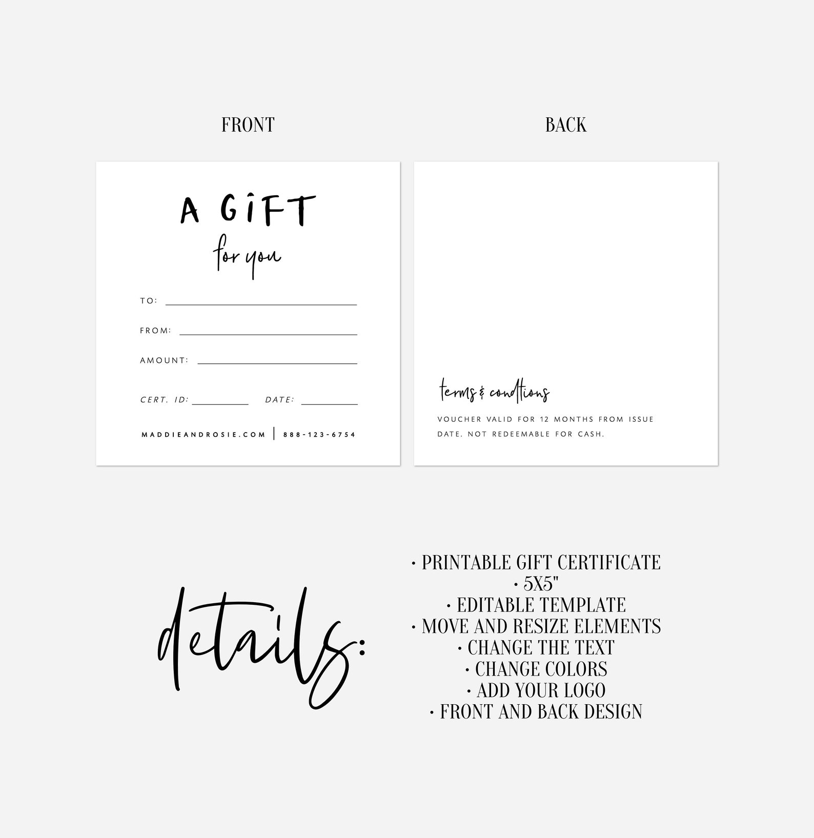 Gift Voucher Template Printable Voucher Download Editable - Etsy UK