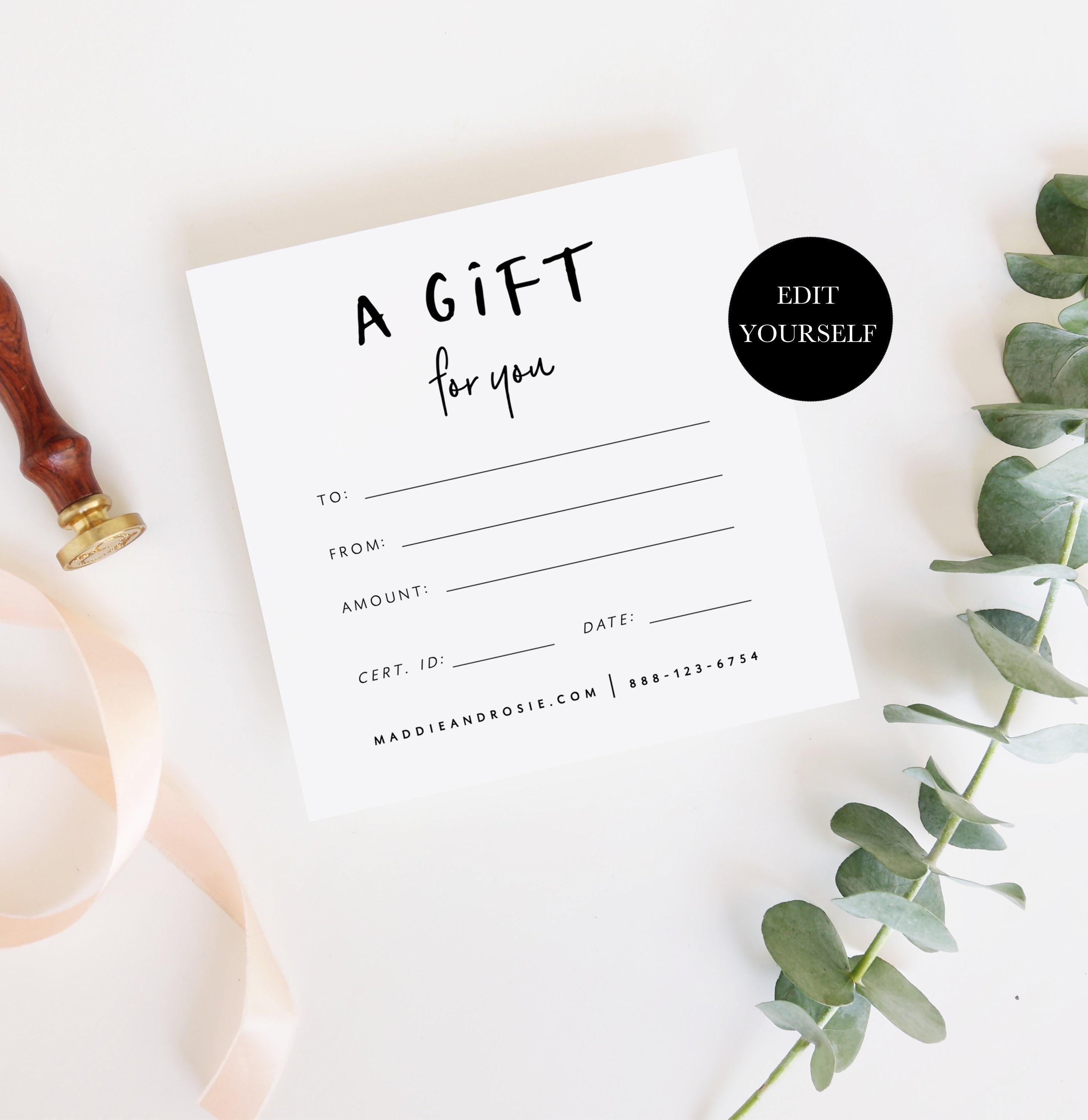 Gift Voucher Template Printable Voucher Download Editable | Etsy