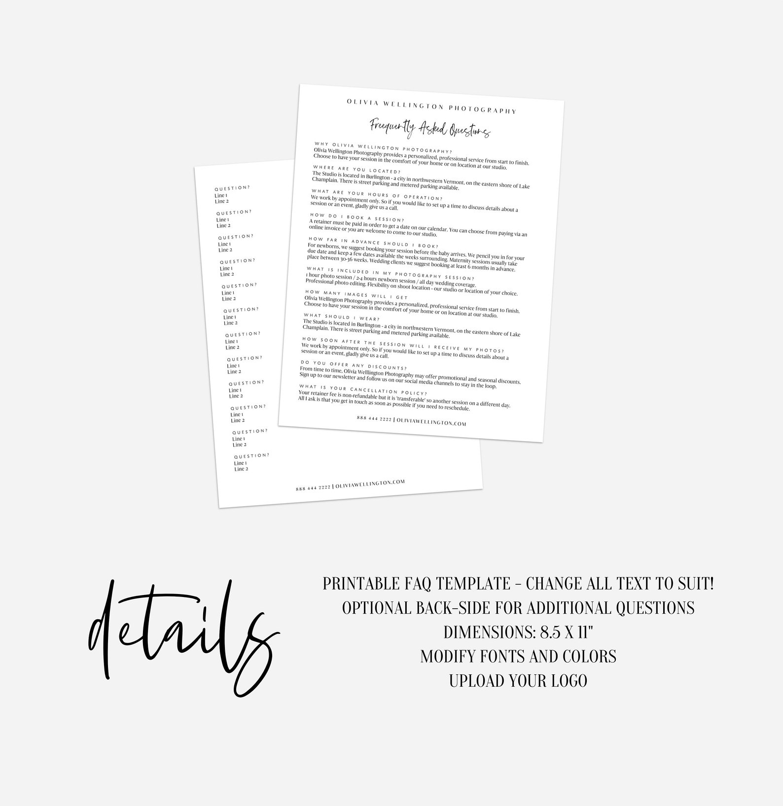 Printable FAQ Template FAQ Sheet Business Help Etsy Business - Etsy France