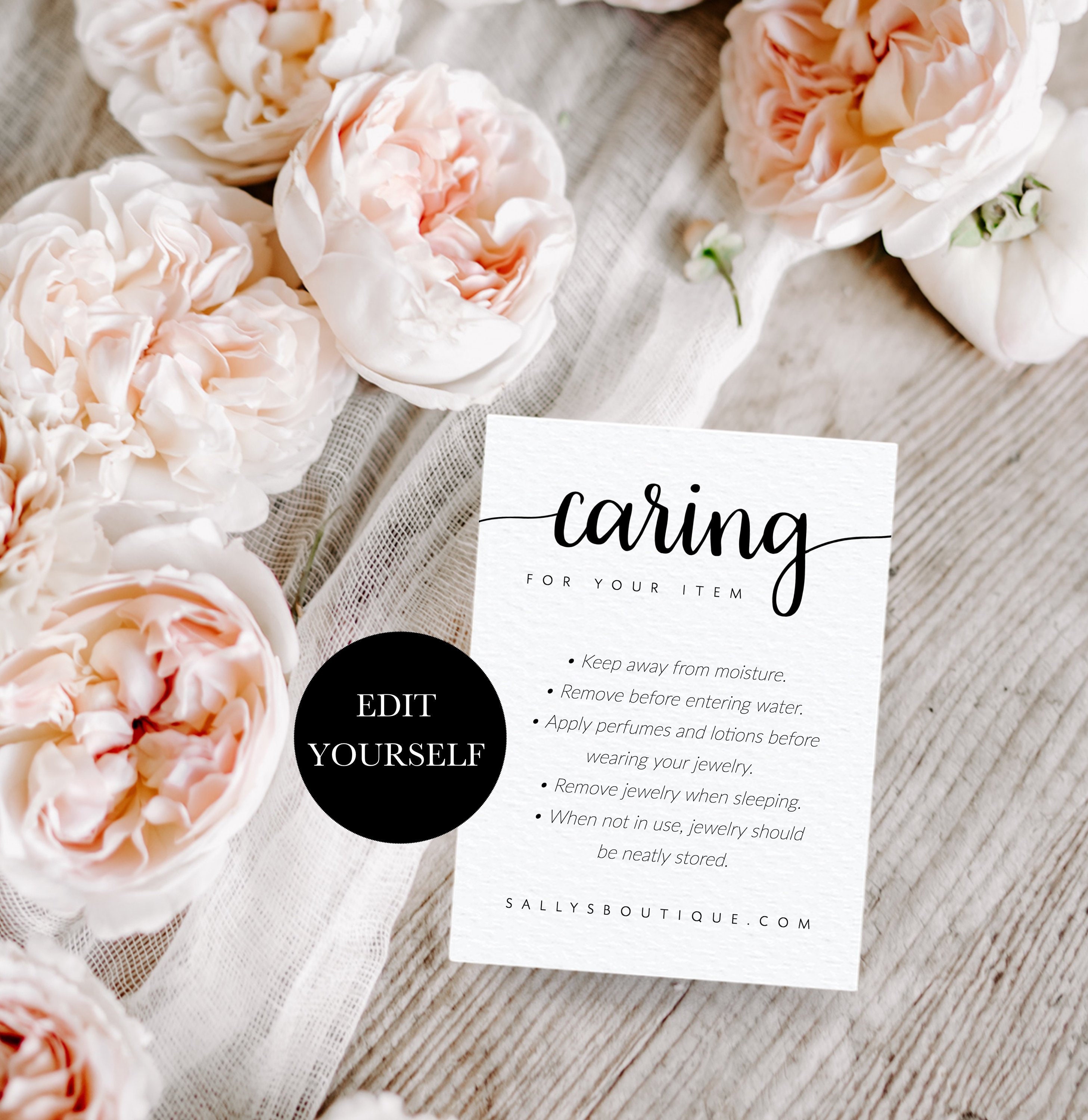 Editable Care Card Printable Care Card Instant Download DIY Etsy