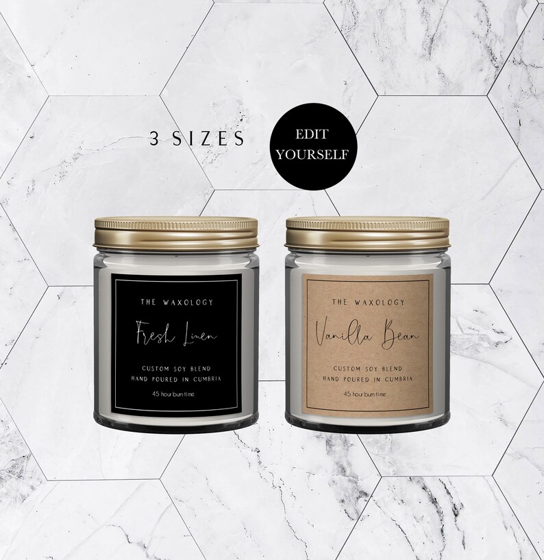 Printable Candle Sticker Custom Product Label Design Candle Etsy