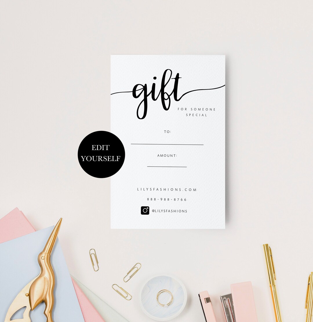 Printable Gift Voucher Printable Gift Certificate Download - Etsy UK