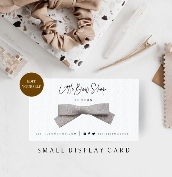 Bow Card Template Hair Bow Display Card Bow Display Cards Hair Etsy