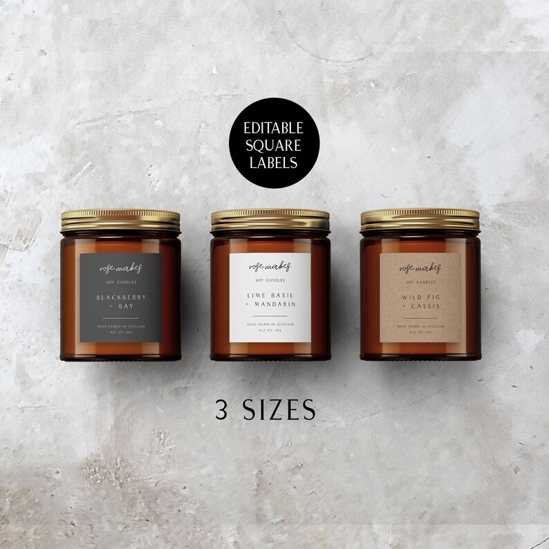 printable candle labels custom candle label template diy etsy
