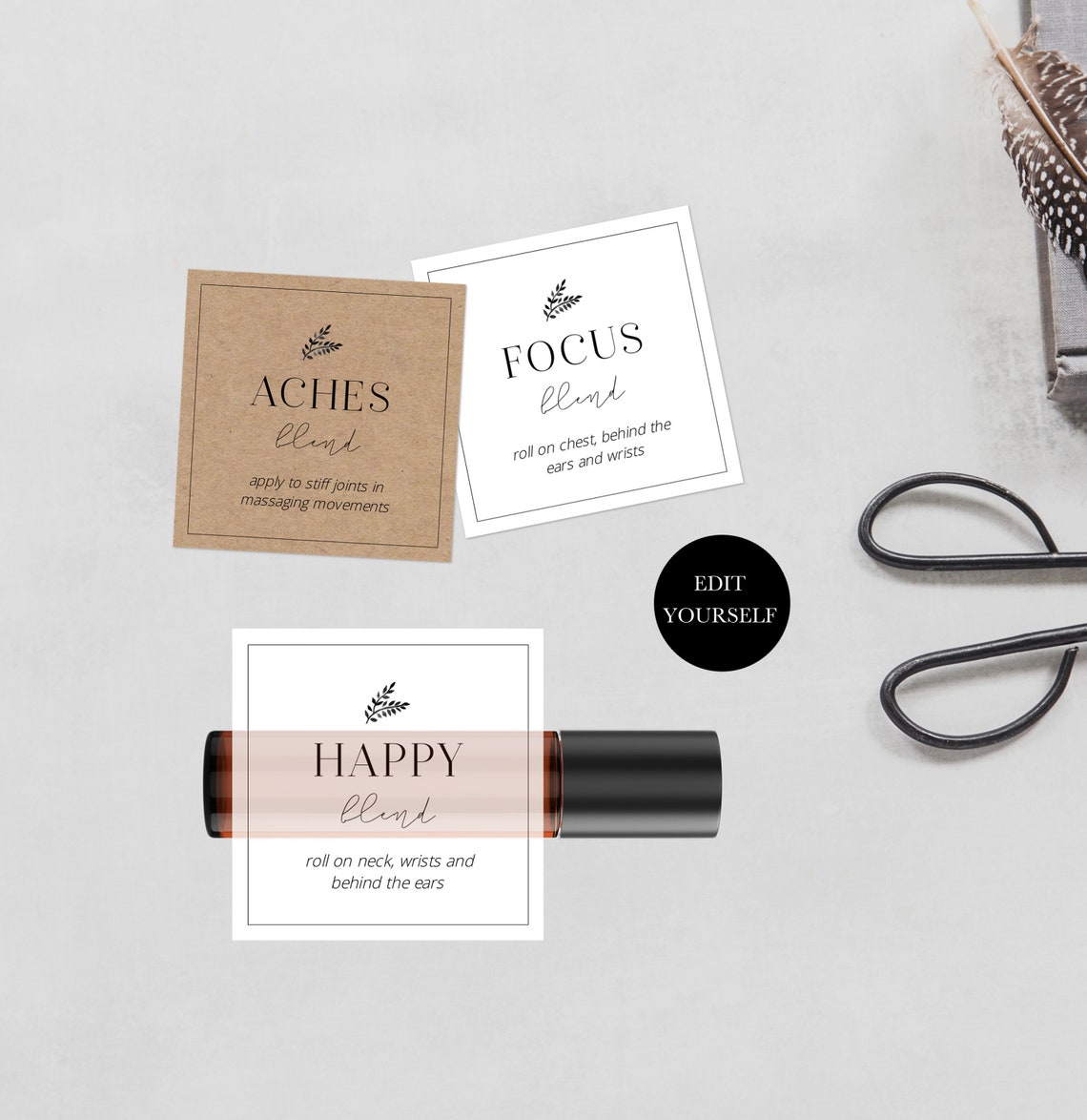 Roller Ball Labels Editable Labels Roller Bottle Labels Etsy UK