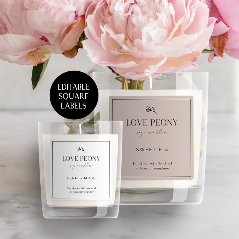 Printable Candle Labels Custom Candle Label Candle sticker Etsy