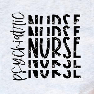 Psychiatric Nurse svg cut file mental health psychiatry psych nursing psychology therapy therapist stacked dxf png cricut printable