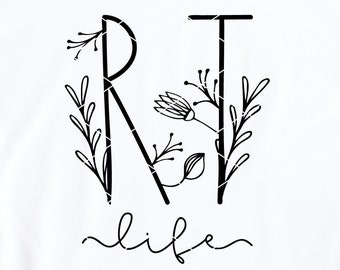 Respiratory Therapist svg & clip art RT svg Respiratory Therapy pulmonology floral flowers scrub life svg dxf png cut file