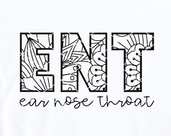 ENT svg & clip art Ear Nose Throat svg otolaryngology otolaryngologist mandala dxf png cut file
