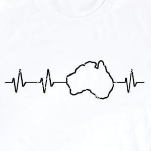 Australische Herzschlag svg & Clip Art Australien Herzschlag svg 2018 EKG Herzschlag svg dxf png schnitt Datei druckbares Shirt Design