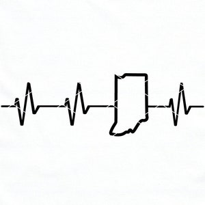 Indiana Heartbeat SVG Indiana staat gesneden bestand DXF PNG illustraties