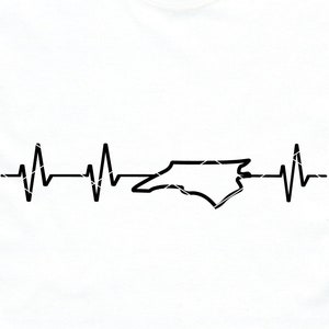 North Carolina Heartbeat svg North Carolina state clip art Cut File DXF PNG