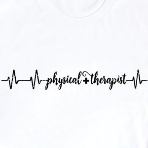 Physical Therapist Heartbeat svg & clip art PT physical therapy cut file ekg scrub life svg dxf png
