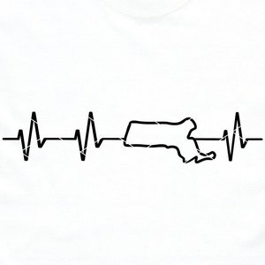 Massachusetts Heartbeat svg Massachusetts state Cut File DXF PNG