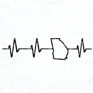 Georgia Heartbeat svg Georgia state Cut File DXF PNG clip art