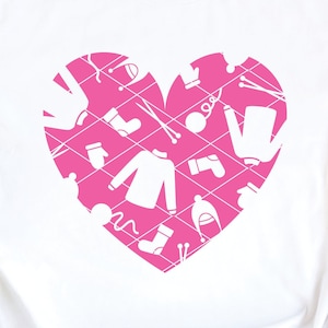 Stricken Herz SVG & Clip Art Stricken svg Garn svg Stricknadeln svg stricken Liebe druckbare digitale Design dxf png geschnitten Datei