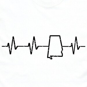 Alabama Heartbeat svg Alabama état Cut File DXF PNG clip art