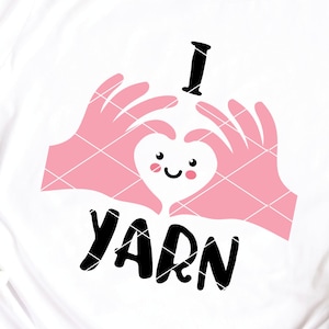 I Love Yarn svg, Garn svg, Garn ClipArt Wolle ClipArt häkeln svg Stricken svg Wolle svg druckbare ClipArt Design Dxf Png geschnitten Datei