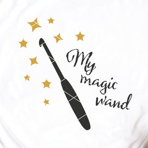Ma baguette magique au Crochet SVG Clip Art au crochet svg fil svg au crochet crochet imprimable design laine svg dxf png fichier coupé