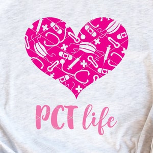 PCT svg & clip art PCT Life svg Patient Care Technician scrub life dxf png cut file