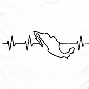 Mexico Heartbeat SVG gesneden bestand laserbestand Mexicaanse SVG patriottische EKG Pulse SVG DXF PNG clip art afdrukbare shirt ontwerp