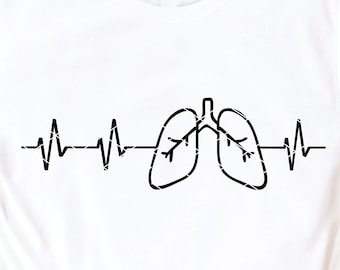 Lungs Heartbeat svg cut file Respiratory Therapist therapy disease asthma cancer cystic fibrosis pulmonologist pulmonology dxf png download