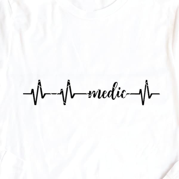 Medic Heartbeat svg & clip art military svg ambulance emt paramedic svg png dxf cut file printable shirt design