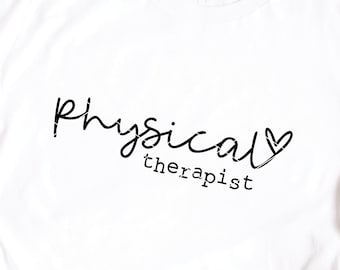 Physical Therapist svg cut file PT therapy hand lettered dxf png download cricut silhouette cutting file clip art printable