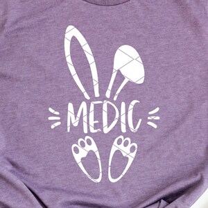 Easter Bunny Medic svg & clip art Emergency Medical Technician paramedic EMS ambulance student rabbit svg dxf png cut file
