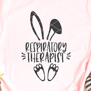 Easter Bunny Respiratory Therapist svg cut file RT Respiratory Therapy pulmonology rabbit scrub dxf png cricut silhouette cutting download