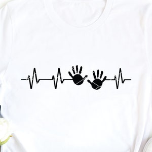 Latidos del corazón de las manos del niño svg, archivo de corte láser bebé niños pediátrico UCIN enfermera cna partera rn lpn np doula enfermería dxf png cricut clip art