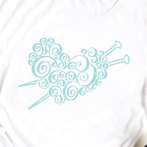 Stricken Herz SVG & Clip Art, stricken svg, Garn svg stricken Stricken druckbare Download-Design-Sofort-Download Wolle svg dxf png geschnitten Datei