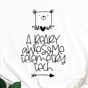 A Beary Super Telemetry Tech svg & clip art Techniker Herz Monitor Kardiologie svg dxf png geschnitten Datei