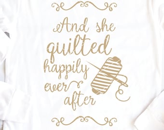 She Quilted Happily Ever After SVG & Clip Art quilting svg quilt svg quilter thread needle svg printable digital design dxf png cut file
