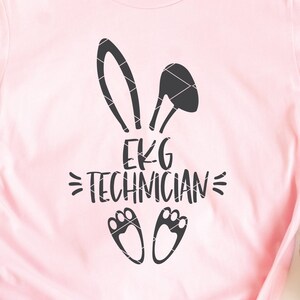 Conejito de Pascua EKG Tech svg & clip art Electrocardiograma Técnico conejo telemetría cardiología cardíaca svg dxf png archivo de corte