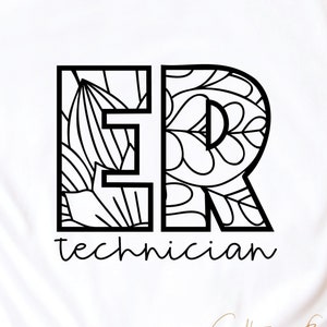 緊急治療室技術者 svg カット ファイル ER マンダラ dxf png cricut ファイル ダウンロード 印刷可能なクリップ アート