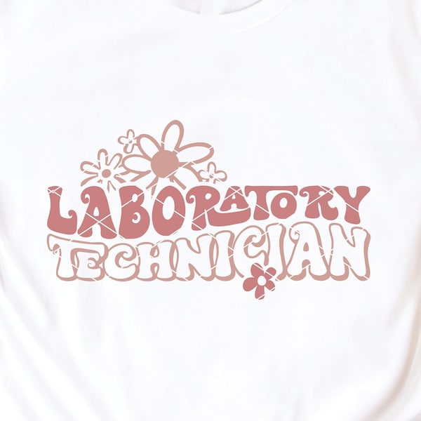 Retro Laboratory Technician svg cut file lab tech spring floral flowers dxf png cricut clip art download printable