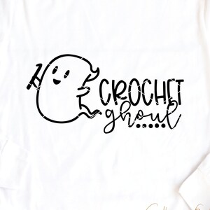 Crochet Ghoul svg cut Datei Halloween Geist häkeln Mädchen Häkelin Garn Häkelnadel Cricut Datei printable Download Design Wolle dxf png