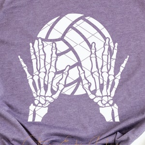 Volleyball Skeleton Hands svg cut file volleyball net skeleton x-ray gothic halloween shirt svg png dxf  cricut cutting sublimation clip art