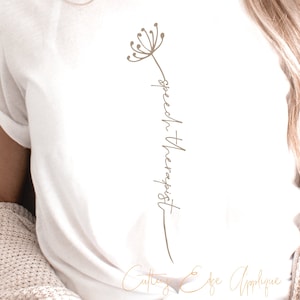 Logopedista svg file di taglio SLP Logopedista Terapia floreale fiore dxf png cricut silhouette file scarica clip art