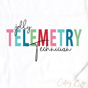 Jolly Telemetry Techniker svg cut Datei Weihnachten Xmas Tech Herz Monitor Kardiologie Dxf Png Cricut schneidbare druckbare Download