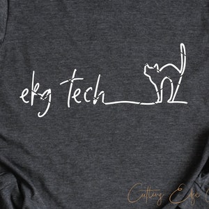 EKG Tech svg geschnitten Datei Halloween Elektrokardiogramm Techniker Scaredy Katze Telemetrie Kardiologie Herz svg dxf png Cricut Datei printable