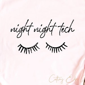 Night Night Tech svg coupe fichier png dxf night shift tech PCT infirmière tech cricut fichier imprimable téléchargement clip art