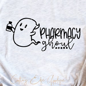 Pharmacy Ghoul svg cut file Halloween ghost pharmacy girl Pharmacist Pharmacy Technician dispensary dxf png printable download sublimation