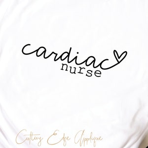Cardiac Nurse svg archivo cortado cardiología enfermería dxf png cricut archivo descargar clip art imprimible con letras a mano