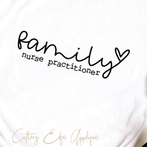 Family Nurse Practitioner svg cut file FNP hand lettered dxf png download cricut file clip art printable silhouette file